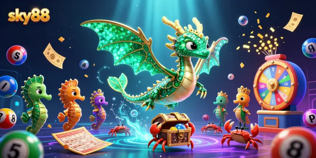 Experience thrilling gameplay at sky88, featuring dynamic lottery games with vibrant elements.