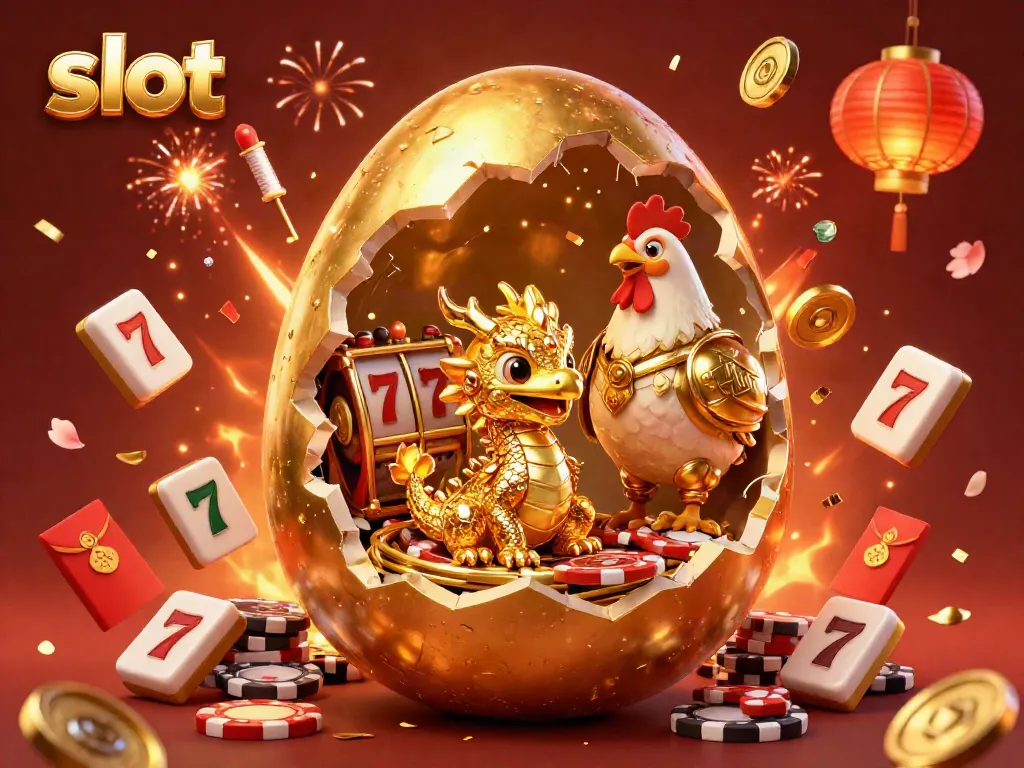 Experience slot excitement with golden dragon and jackpot elements in vibrant casino illustration.