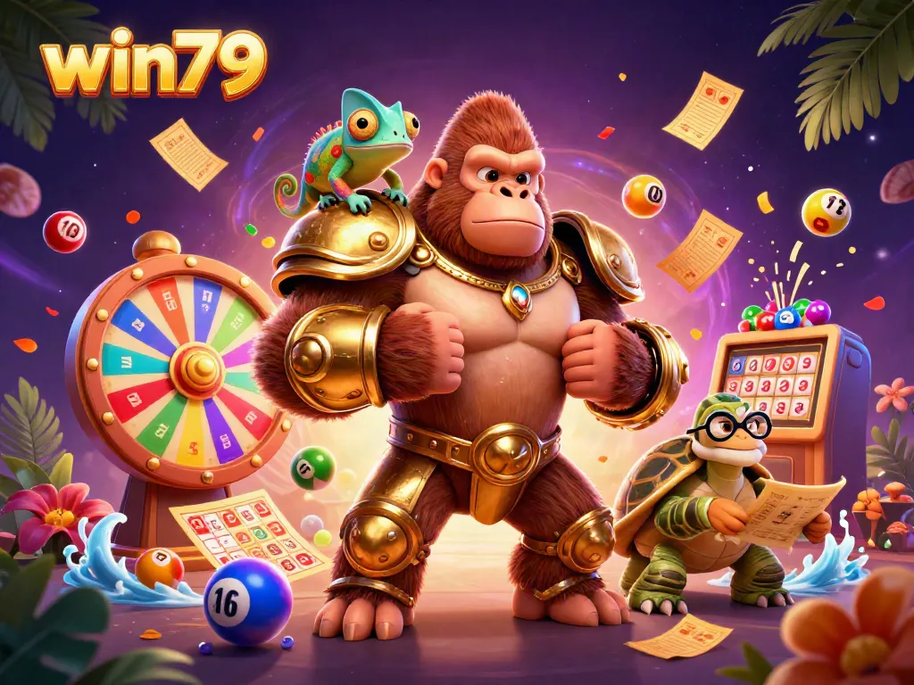 Engage with win79's vibrant gaming atmosphere as the gorilla king leads the scene.