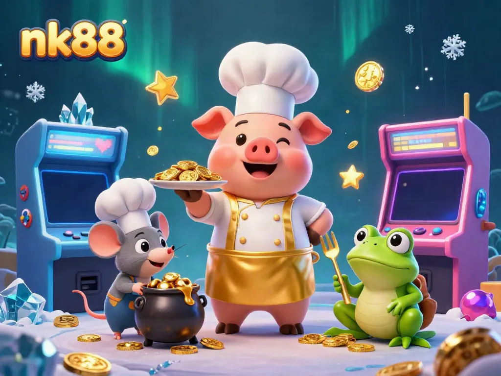 Engage in thrilling play at NK88 while enjoying vibrant casino elements and dynamic game characters.