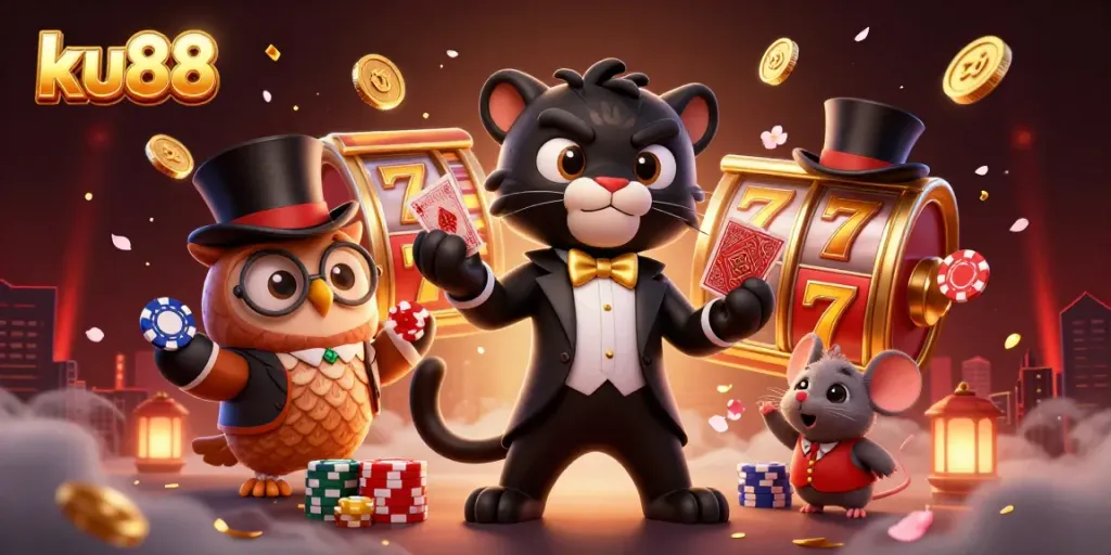 Experience the excitement of ku88 with vibrant casino characters and rich gaming elements.